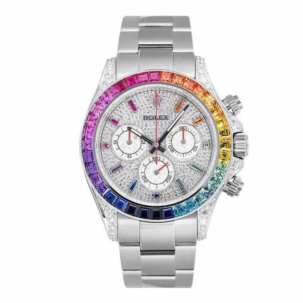 Rlx Daytona 18ct Diamond Set Custom Rainbow 116509